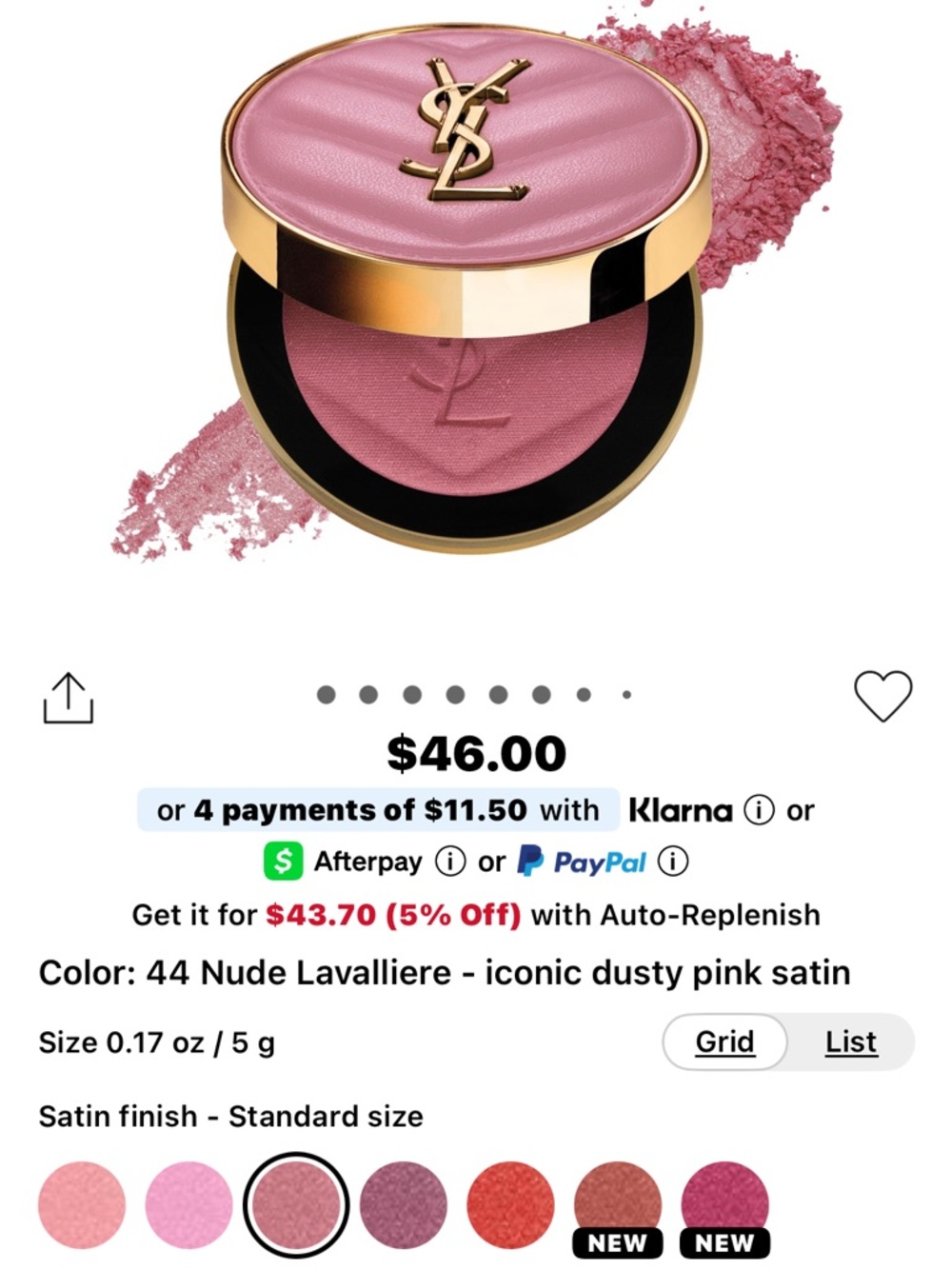 Yves Saint Laurent Cushion Blush — Restless Rose Pink